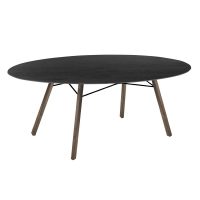 Amalfi & Benna 8 Seat Dining Set with 200cm Oval Table - Black