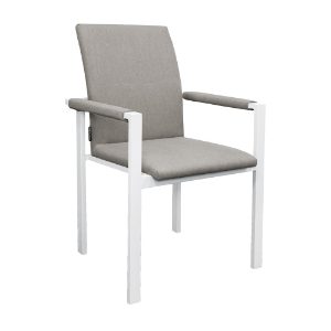 Edge Stacking Armchair - White/Taupe