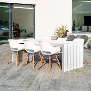 Design & Benna 6 Seat Dining Set 220cm Table - White