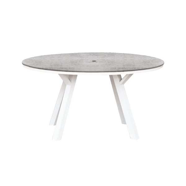 Pacific Round Dining Table 150cm White/Stone
