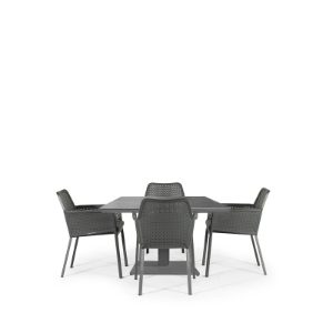 Rising & Matrix 4 Seat Square Dining Set with 90 x 90cm Table