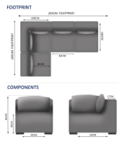 Cozy 4 Seater Sofa Set - 1 Corner, 3 Middles