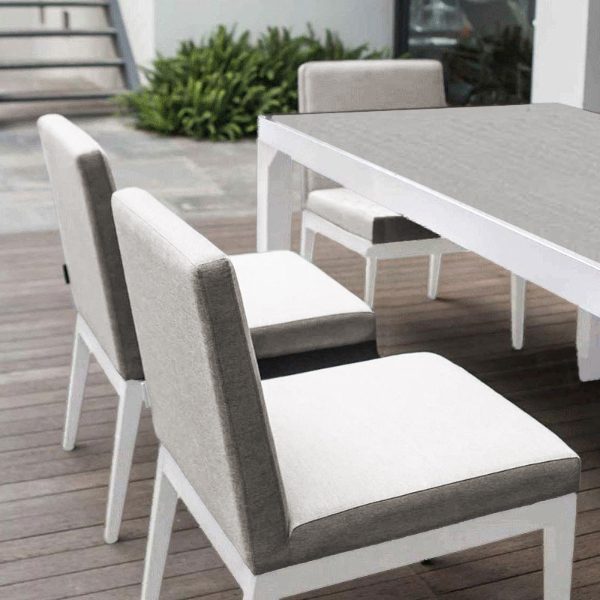 Pacific & Raut 8 Seat Rectangular Dining Set with 246x96cm Table - White/Stone