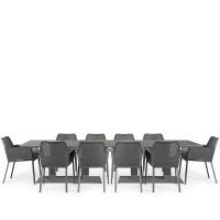 Rising & Matrix 10 Seat Rectangular Dining Set with x2 150 x 90cm tables