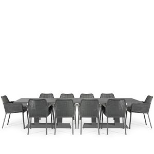 Rising & Matrix 10 Seat Rectangular Dining Set with x2 150 x 90cm tables