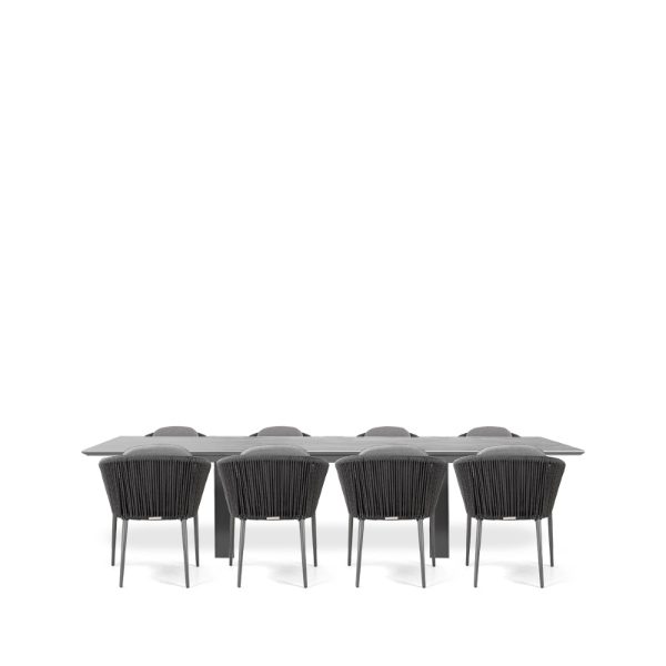 Linear & Moon 8 Seat Dining Set with Extendable 300cm Table