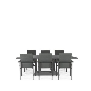 Phoenix & Arabian 6 Seat Rectangular Dining Set with 200 x 90cm Table