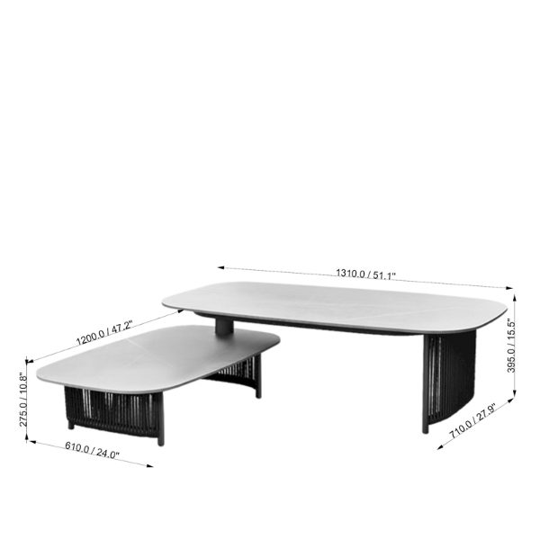 Circuit Coffee Table - Charcoal / Mid Grey