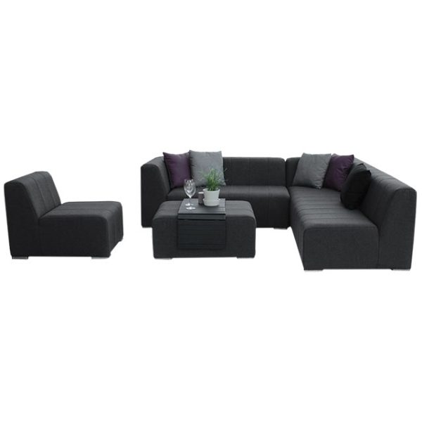 Cube 2 Seater Right End Slate Natte