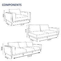 Marylebone 6-Seater Corner Sofa Set - 1x Chair, 1x Corner Sofa