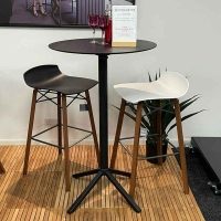 Sicily Foldable 4 Seat Square Bar Set with 69cm table - Black