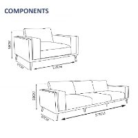 Marylebone 4 Seater Sofa Set - 1x Chair, 1x 3-Seater Sofa