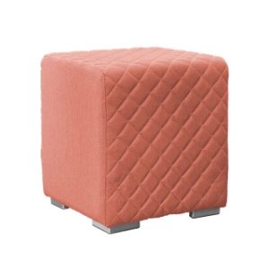 Quilted Outdoor Pouf Orange Natte